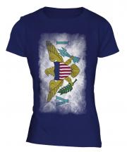 Us Virgin Islands Faded Flag Ladies T-Shirt