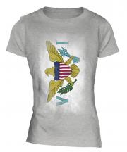 Us Virgin Islands Faded Flag Ladies T-Shirt