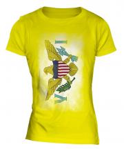 Us Virgin Islands Faded Flag Ladies T-Shirt