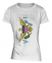 Us Virgin Islands Faded Flag Ladies T-Shirt
