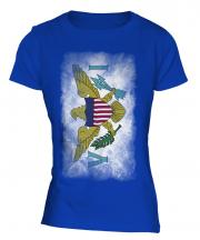 Us Virgin Islands Faded Flag Ladies T-Shirt