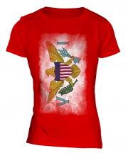 Us Virgin Islands Faded Flag Ladies T-Shirt