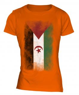 Western Sahara Faded Flag Ladies T-Shirt