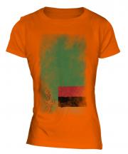 Zambia Faded Flag Ladies T-Shirt