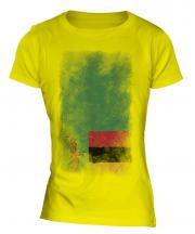 Zambia Faded Flag Ladies T-Shirt