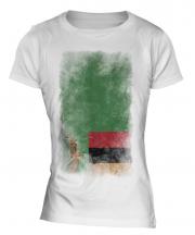 Zambia Faded Flag Ladies T-Shirt