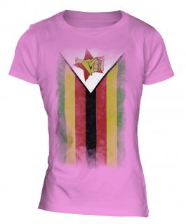 Zimbabwe Faded Flag Ladies T-Shirt