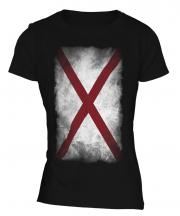 Alabama State Faded Flag Ladies T-Shirt