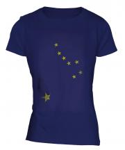 Alaska State Faded Flag Ladies T-Shirt