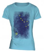 Alaska State Faded Flag Ladies T-Shirt