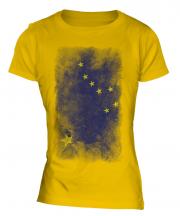 Alaska State Faded Flag Ladies T-Shirt