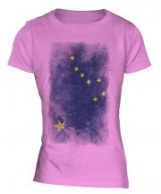 Alaska State Faded Flag Ladies T-Shirt
