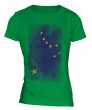 Alaska State Faded Flag Ladies T-Shirt