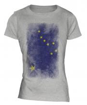 Alaska State Faded Flag Ladies T-Shirt