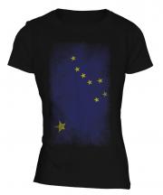 Alaska State Faded Flag Ladies T-Shirt