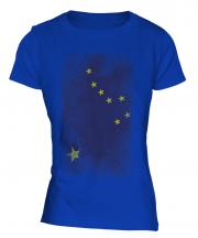 Alaska State Faded Flag Ladies T-Shirt