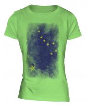Alaska State Faded Flag Ladies T-Shirt