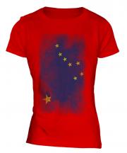 Alaska State Faded Flag Ladies T-Shirt