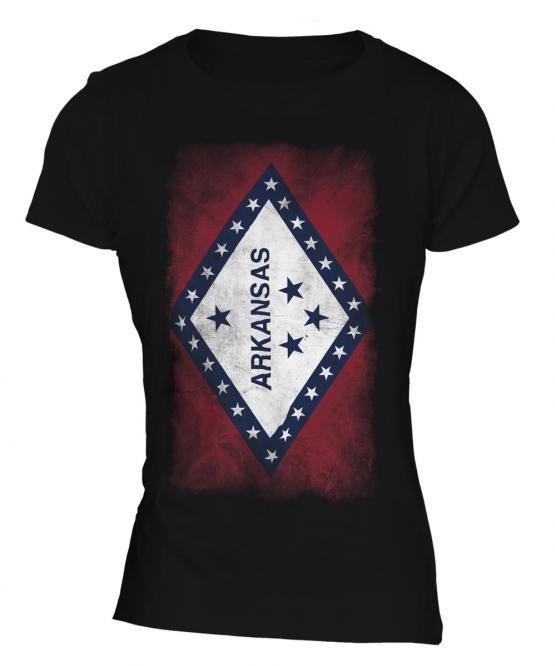 Arkansas State Faded Flag Ladies T-Shirt