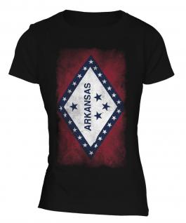 Arkansas State Faded Flag Ladies T-Shirt