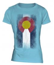 Colorado State Faded Flag Ladies T-Shirt