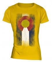 Colorado State Faded Flag Ladies T-Shirt