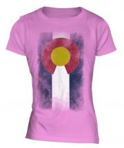 Colorado State Faded Flag Ladies T-Shirt