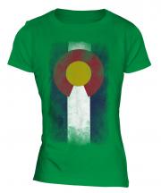 Colorado State Faded Flag Ladies T-Shirt