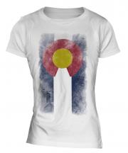 Colorado State Faded Flag Ladies T-Shirt