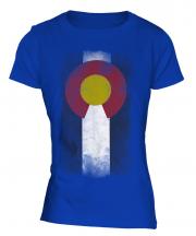 Colorado State Faded Flag Ladies T-Shirt
