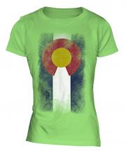 Colorado State Faded Flag Ladies T-Shirt