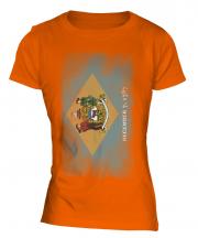 Delaware State Faded Flag Ladies T-Shirt