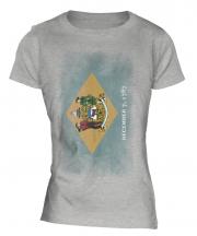Delaware State Faded Flag Ladies T-Shirt