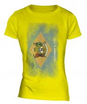 Delaware State Faded Flag Ladies T-Shirt