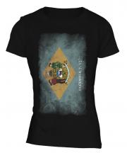 Delaware State Faded Flag Ladies T-Shirt