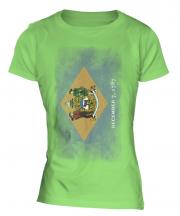 Delaware State Faded Flag Ladies T-Shirt