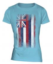 Hawaii State Faded Flag Ladies T-Shirt