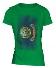 Idaho State Faded Flag Ladies T-Shirt