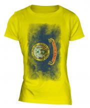 Idaho State Faded Flag Ladies T-Shirt