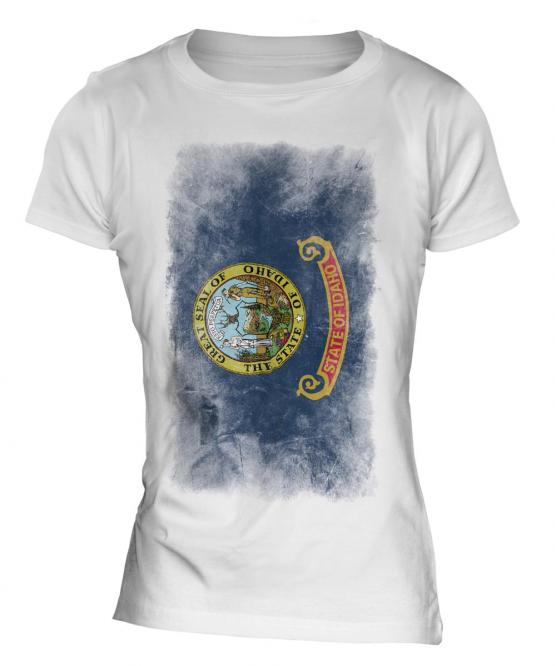 Idaho State Faded Flag Ladies T-Shirt