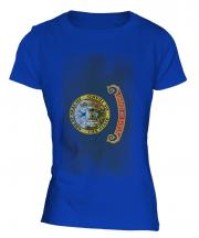 Idaho State Faded Flag Ladies T-Shirt