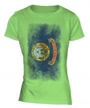 Idaho State Faded Flag Ladies T-Shirt