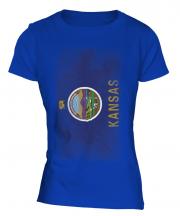 Kansas State Faded Flag Ladies T-Shirt