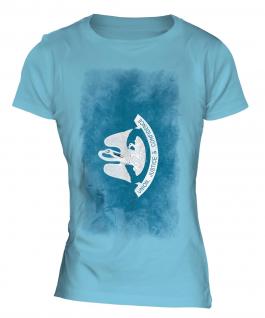 Louisiana State Faded Flag Ladies T-Shirt