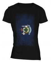 Maine State Faded Flag Ladies T-Shirt