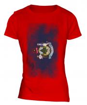 Maine State Faded Flag Ladies T-Shirt