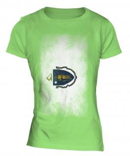 Massachusetts State Faded Flag Ladies T-Shirt