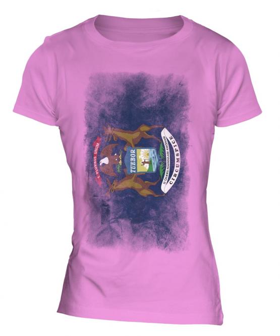 Michigan State Faded Flag Ladies T-Shirt