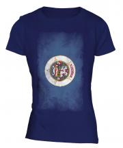 Minnesota State Faded Flag Ladies T-Shirt