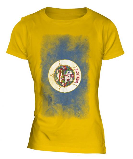 Minnesota State Faded Flag Ladies T-Shirt